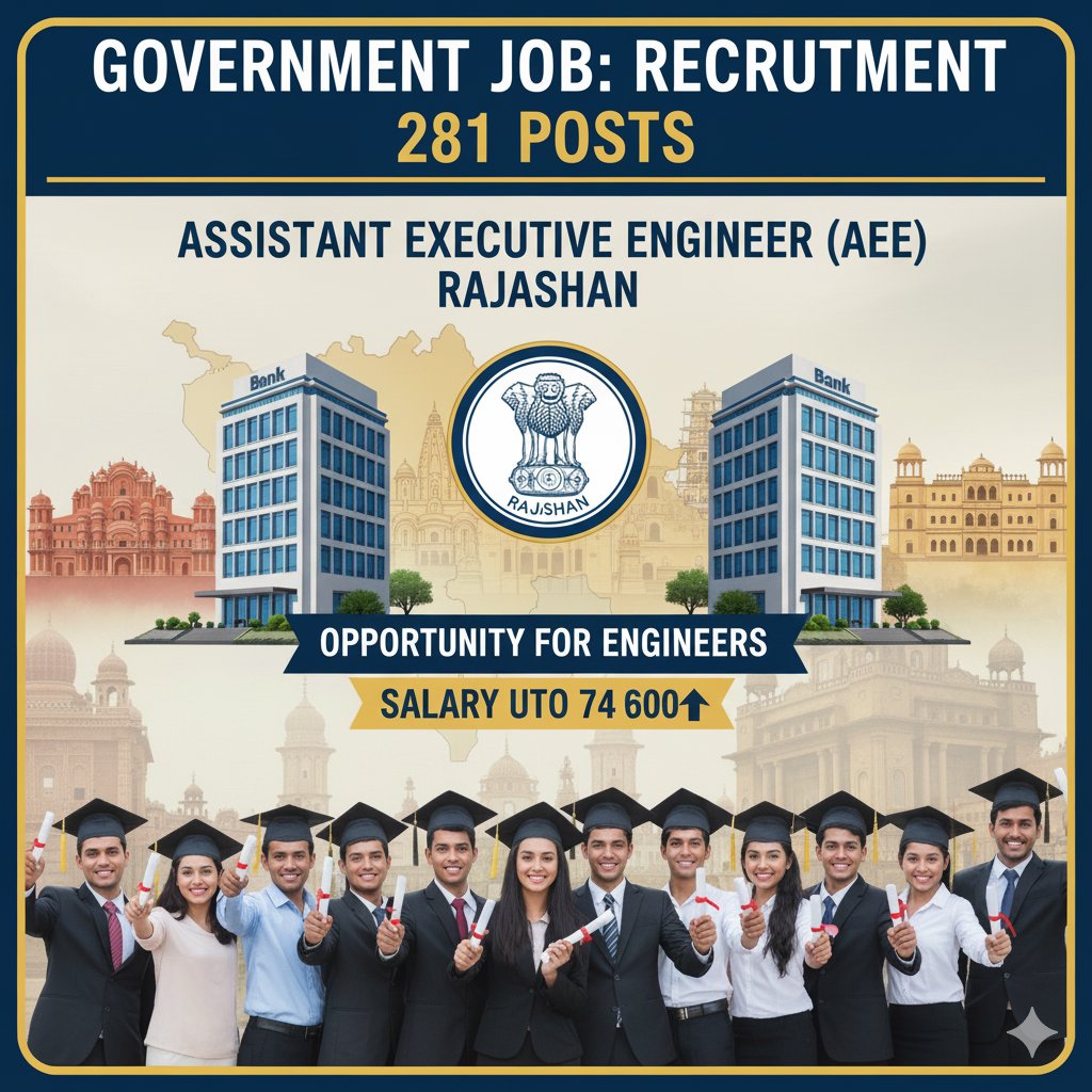Recruitment for 281 posts of AEE in Rajasthan